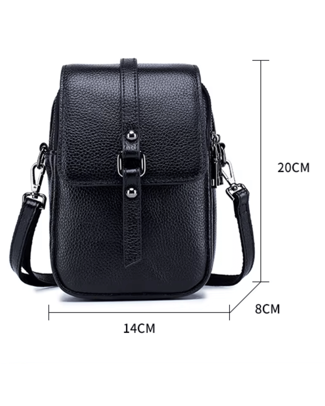 Sac bandoulière compact en cuir Bi