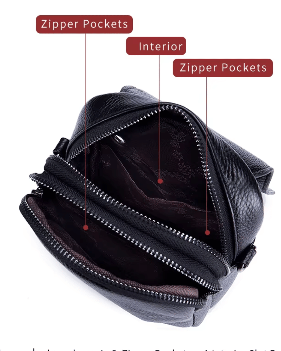 Sac bandoulière compact en cuir Bi