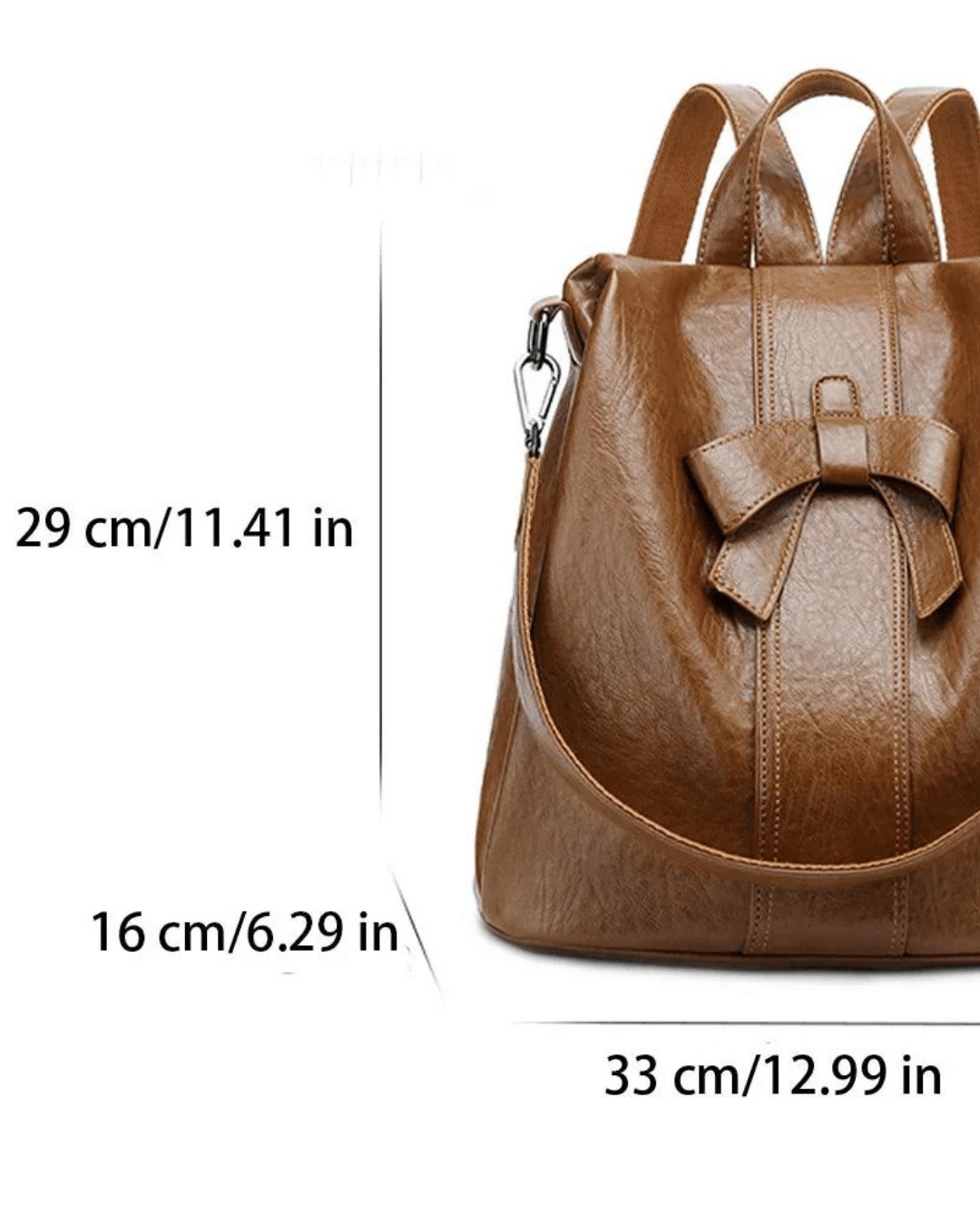 Sac à dos en cuir pour femme avec nœu
