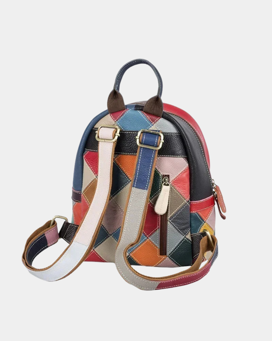 Sac à dos en cuir couleur bonbo