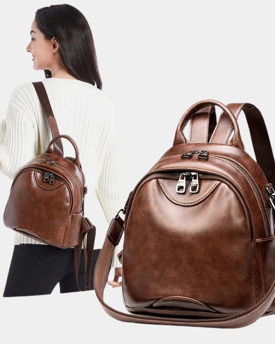 Sac à dos en cuir Marie avec bretelle