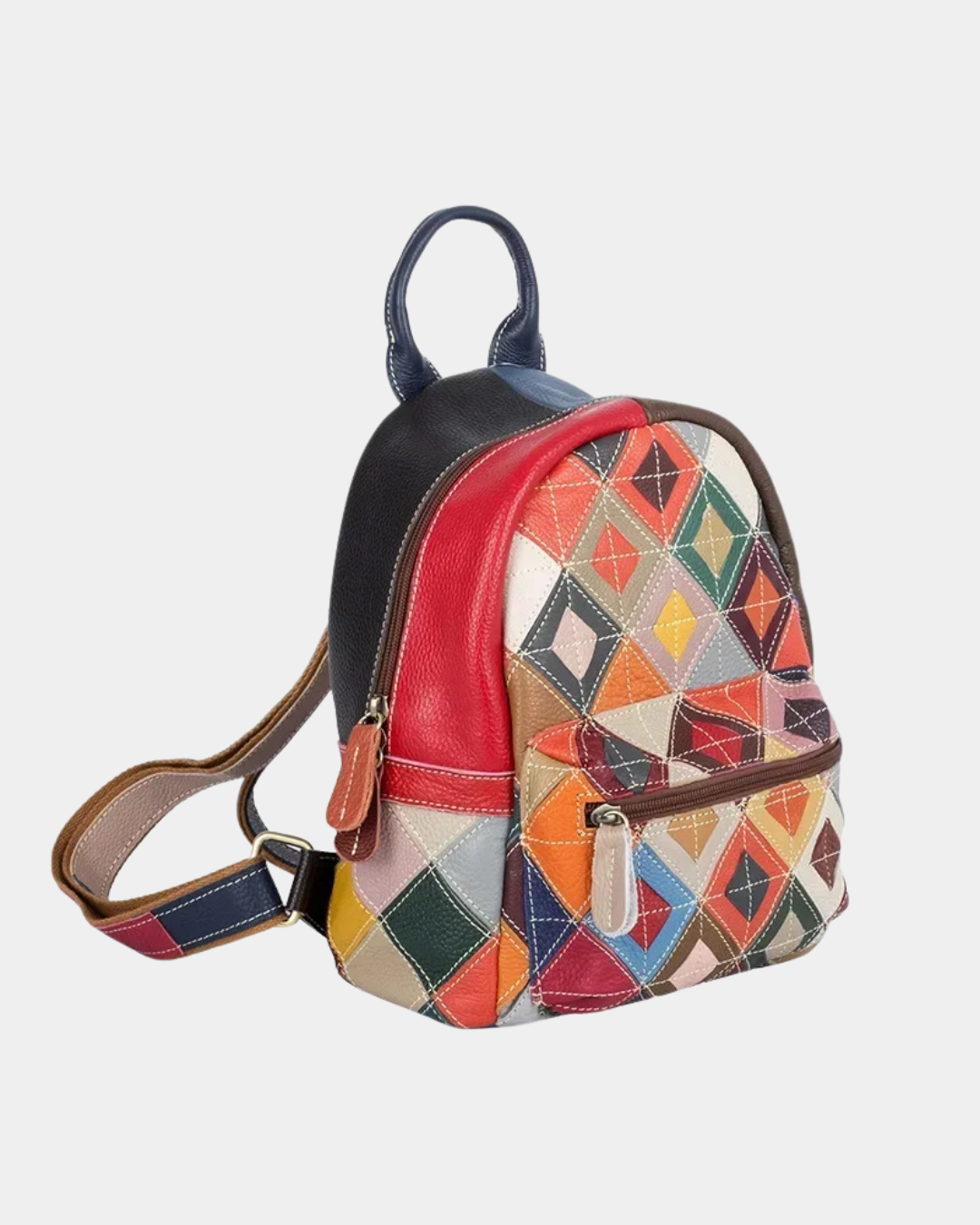 Sac à dos en cuir couleur bonbo