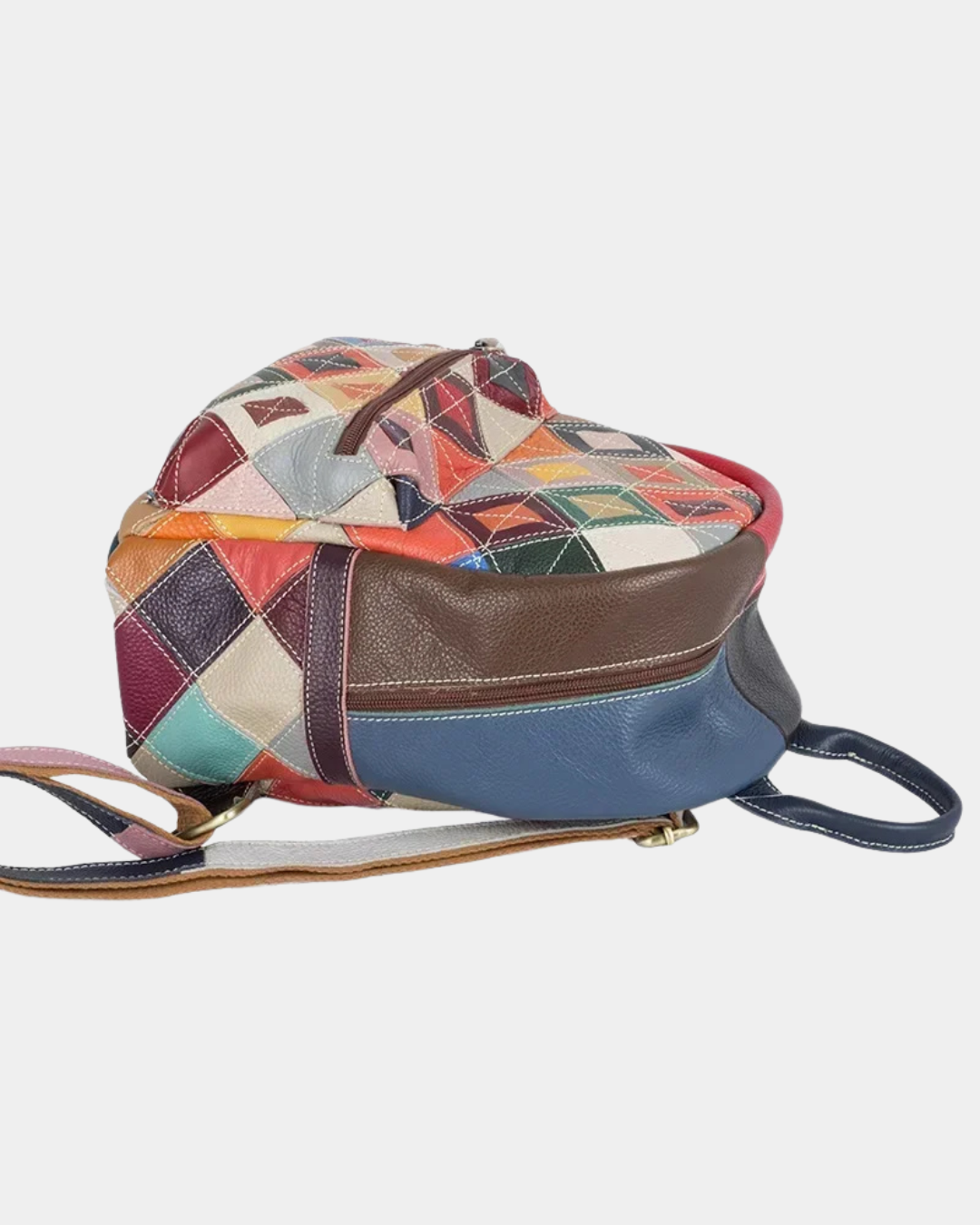 Sac à dos en cuir couleur bonbo