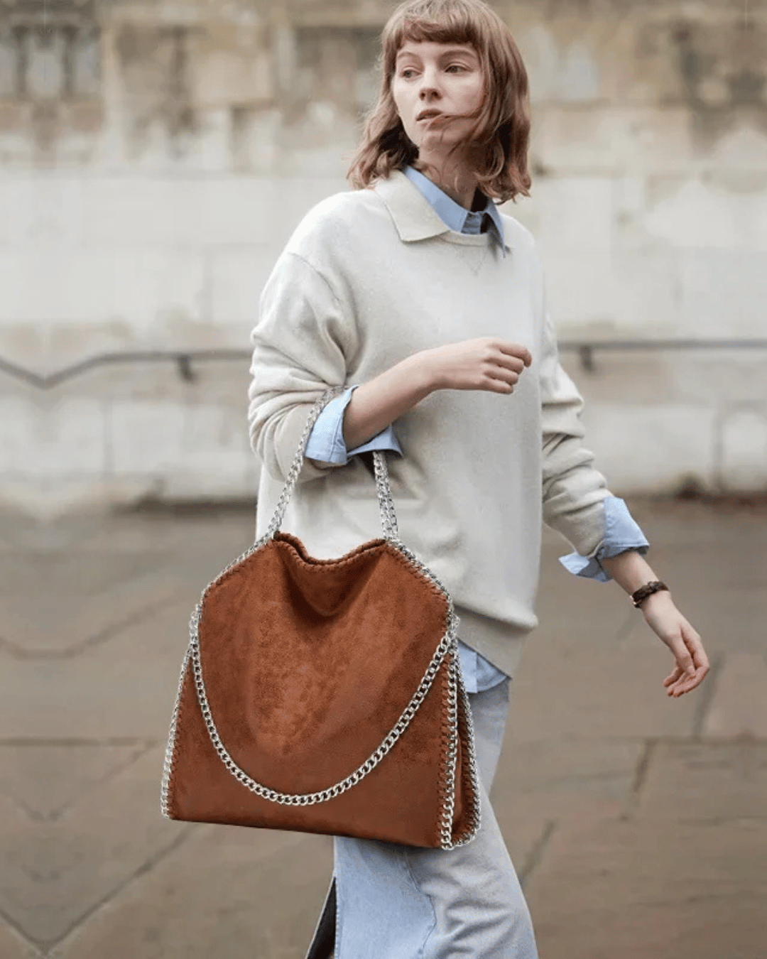 Sac Casual en Cuir Texturé – Grand et Élégant