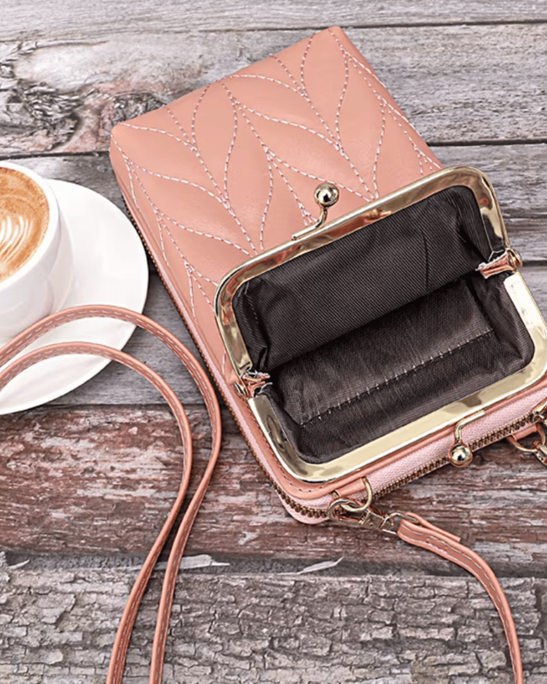 Sac portefeuille compact en cui