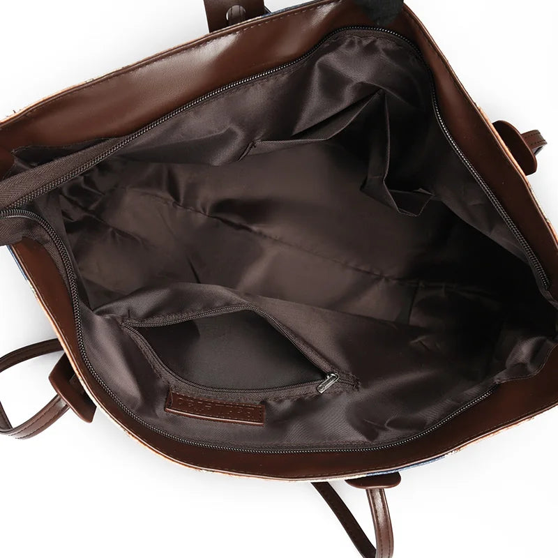 Sac hawaïen en cuir à imprimé géométrique