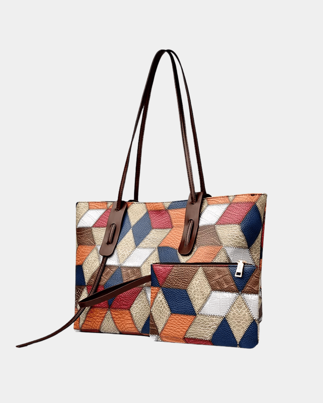 Sac hawaïen en cuir à imprimé géométrique