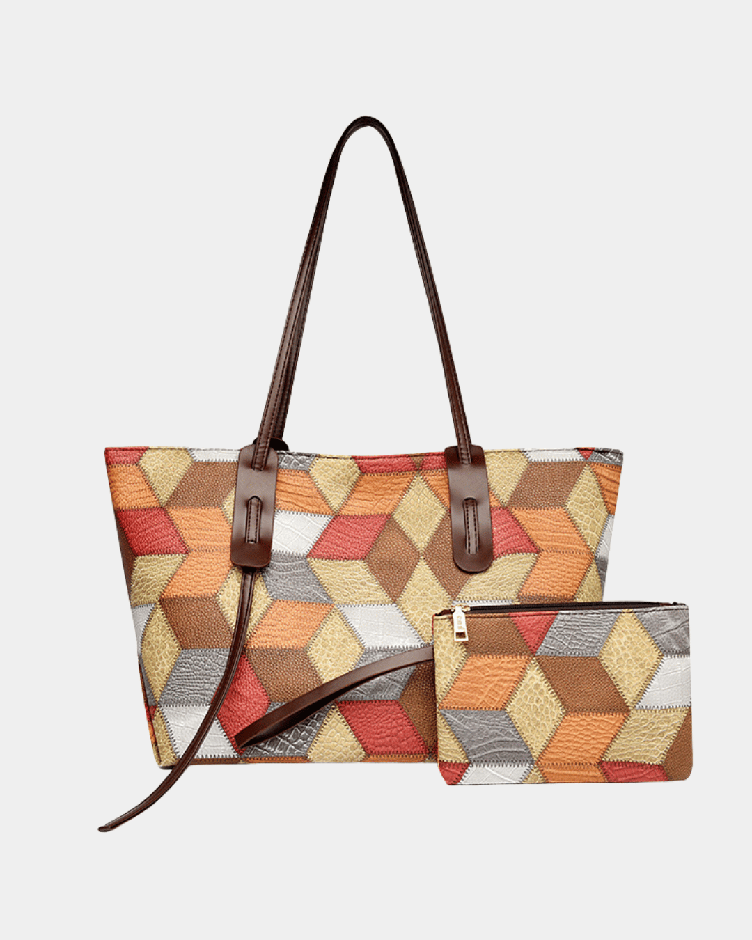 Sac hawaïen en cuir à imprimé géométrique