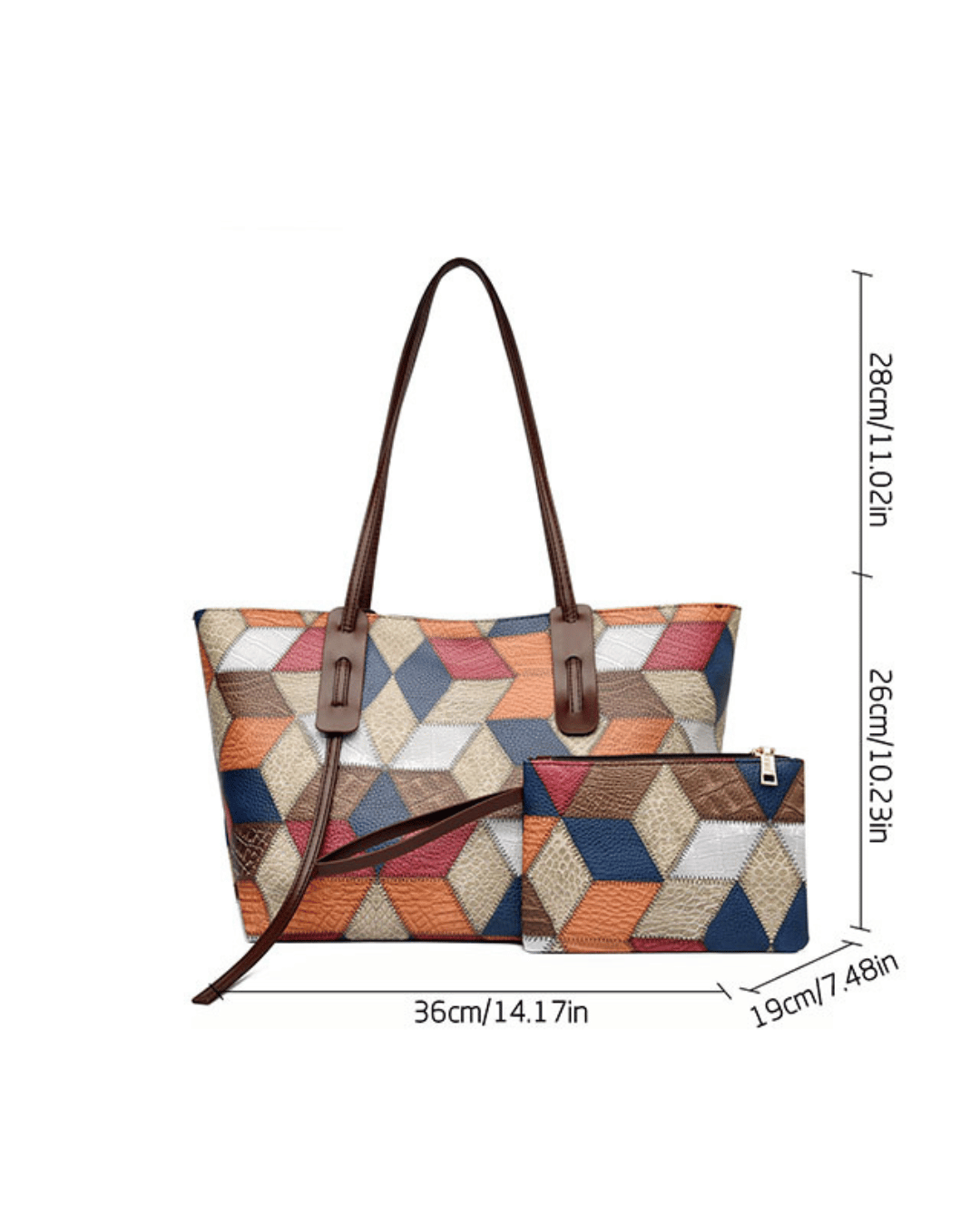 Sac hawaïen en cuir à imprimé géométrique