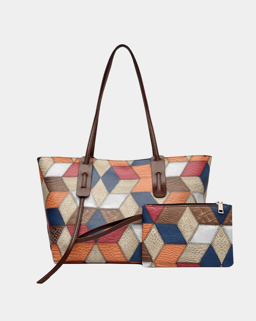 Sac hawaïen en cuir à imprimé géométrique