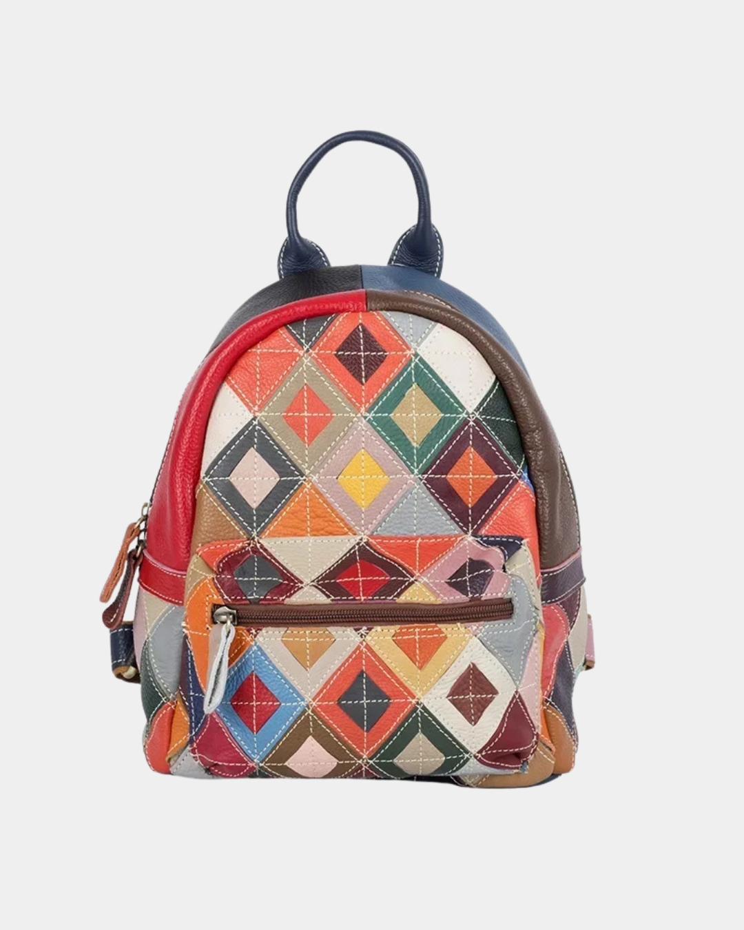 Sac à dos en cuir couleur bonbo