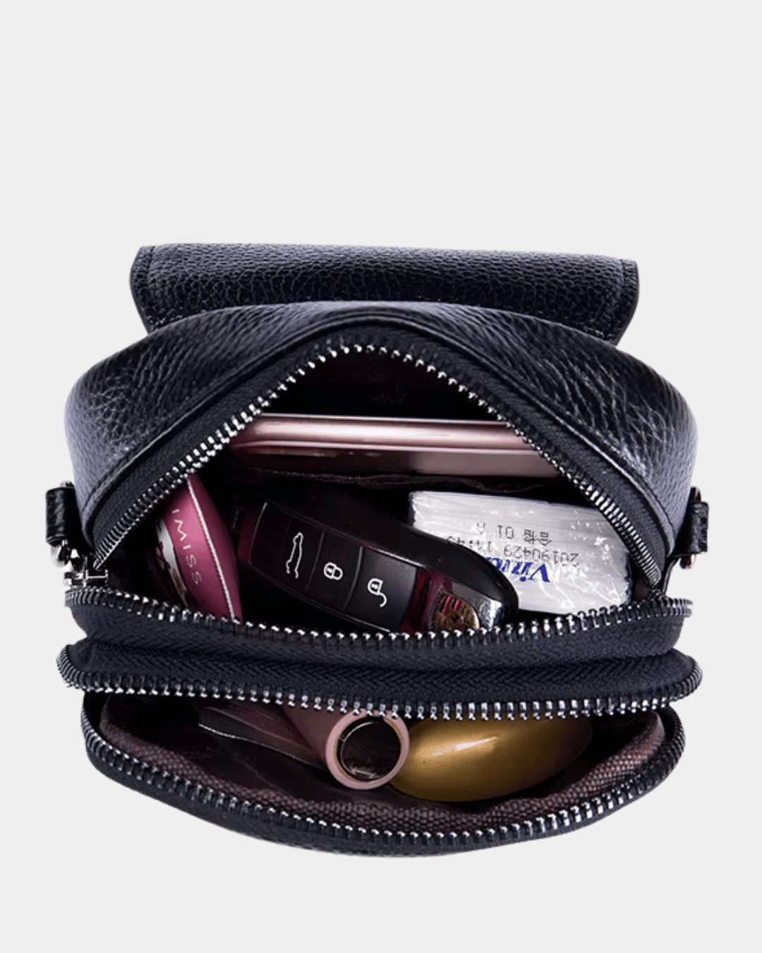 Sac bandoulière compact en cuir Bi