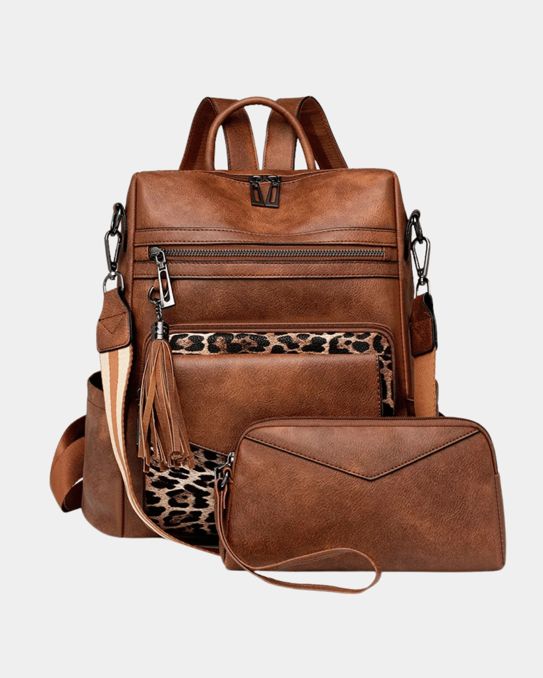 Sac à dos en cuir imprimé anima