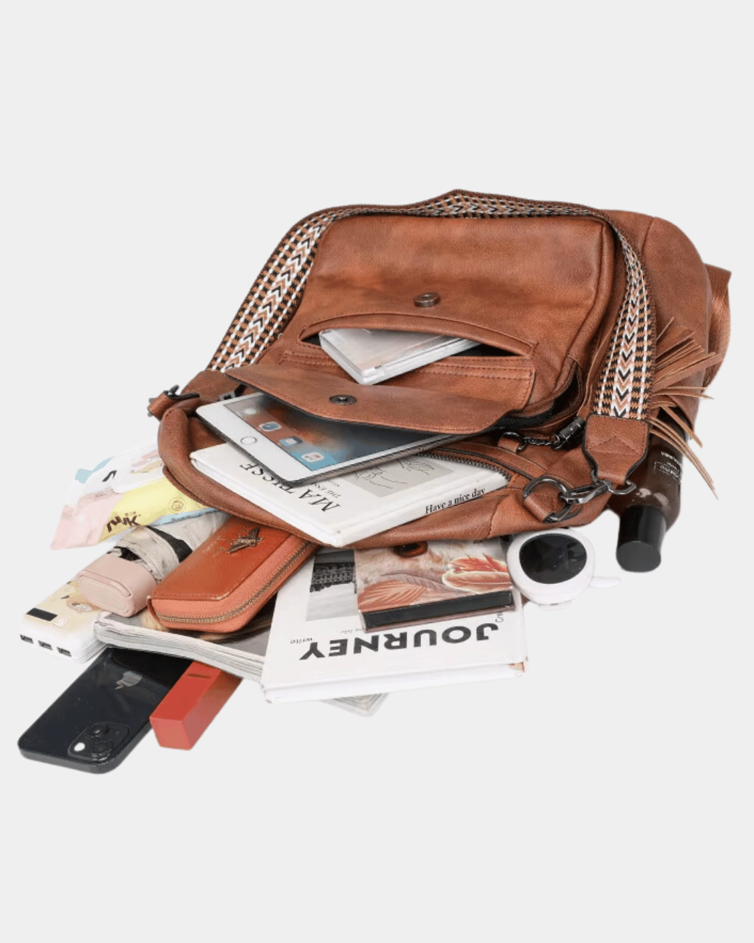 Sac à dos en cuir imprimé anima