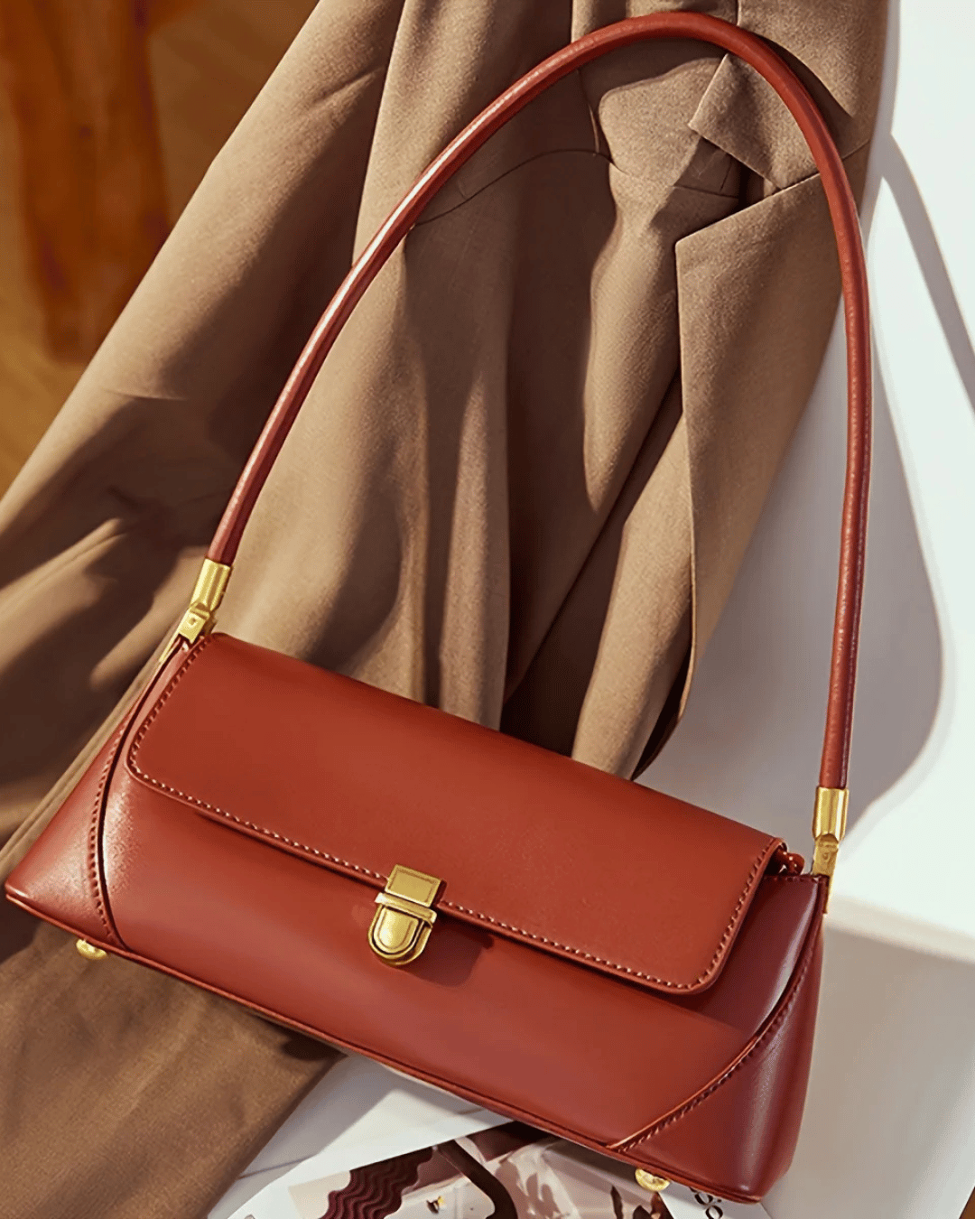 Sac baguette en cuir Soni