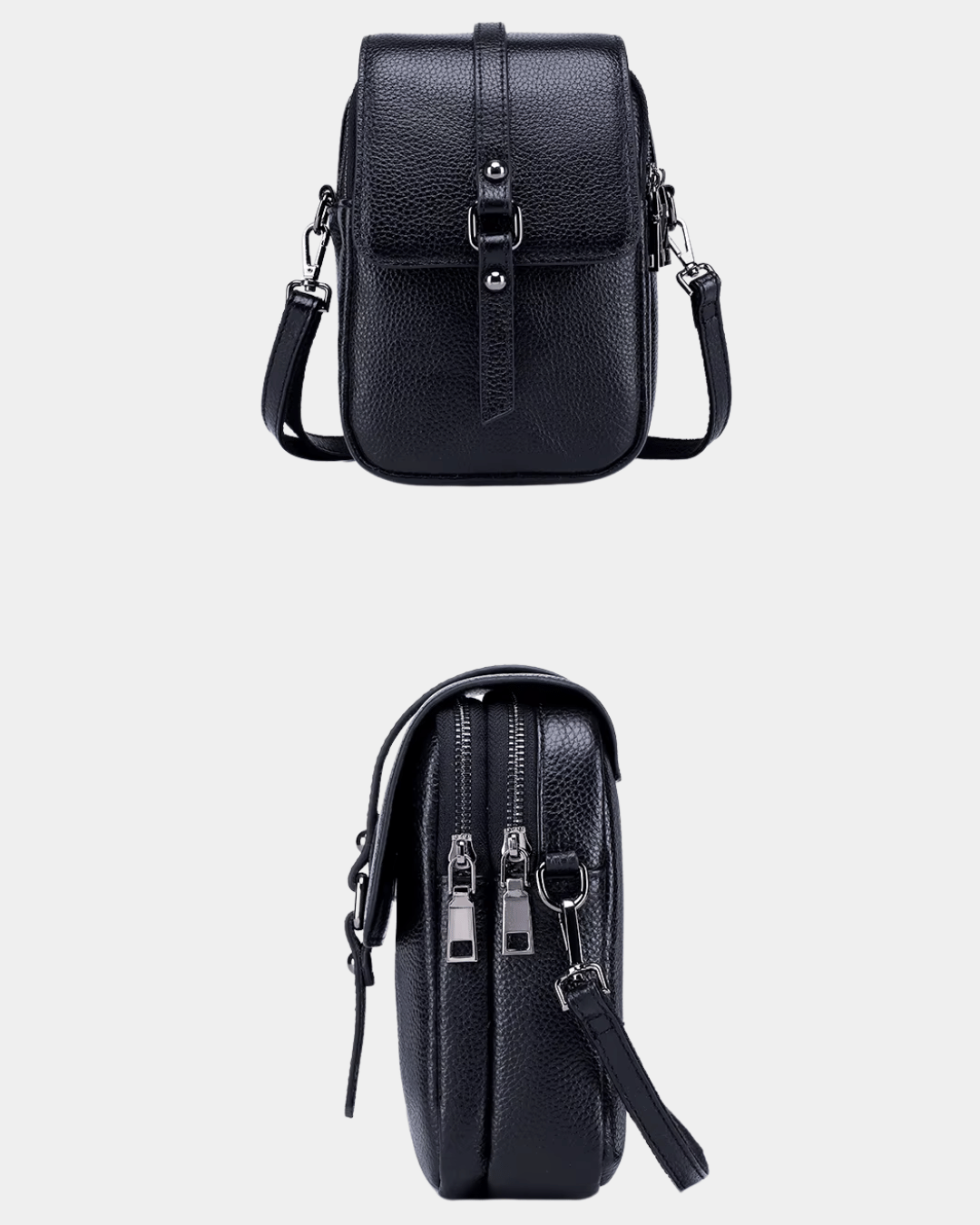 Sac bandoulière compact en cuir Bi