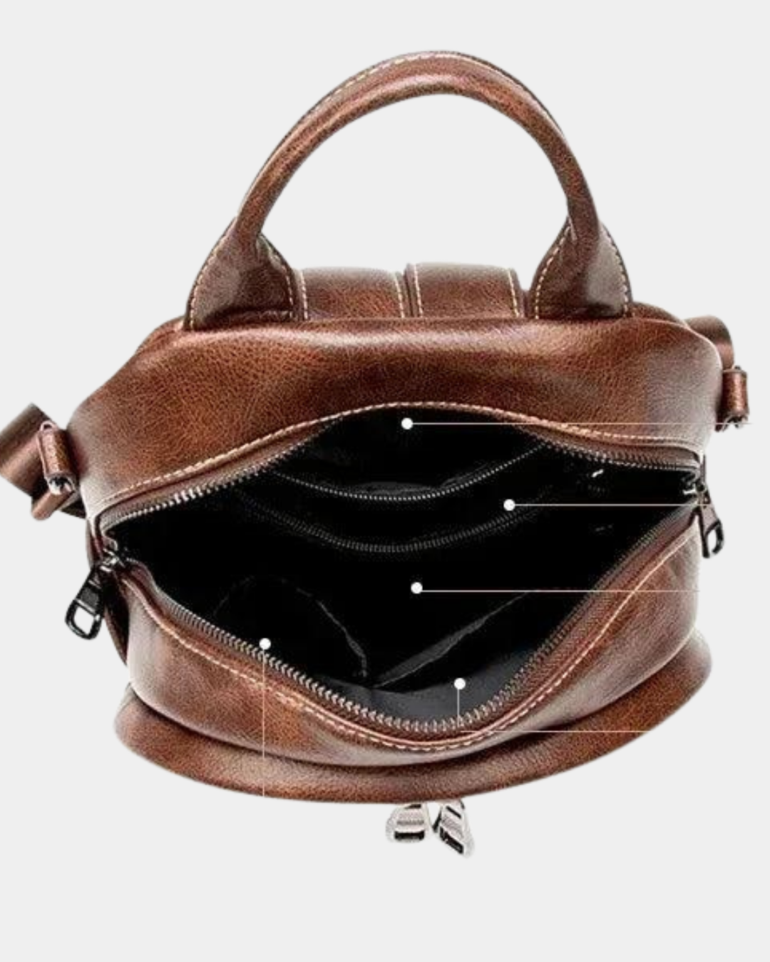 Sac à dos en cuir Marie avec bretelle