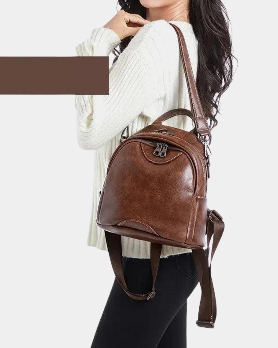 Sac à dos en cuir Marie avec bretelle