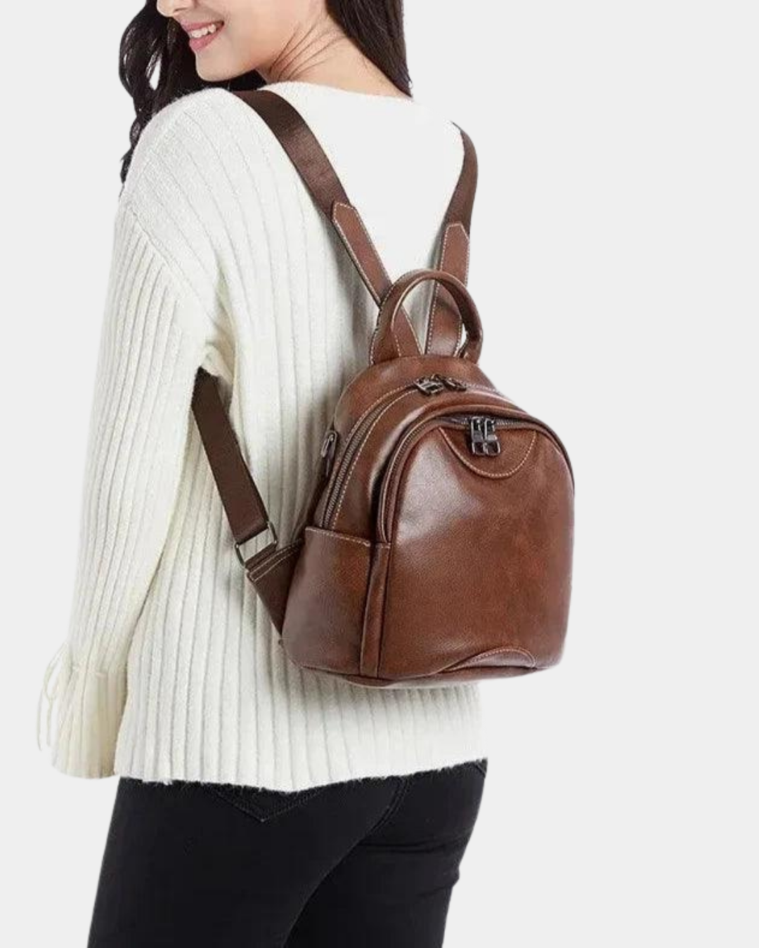 Sac à dos en cuir Marie avec bretelle