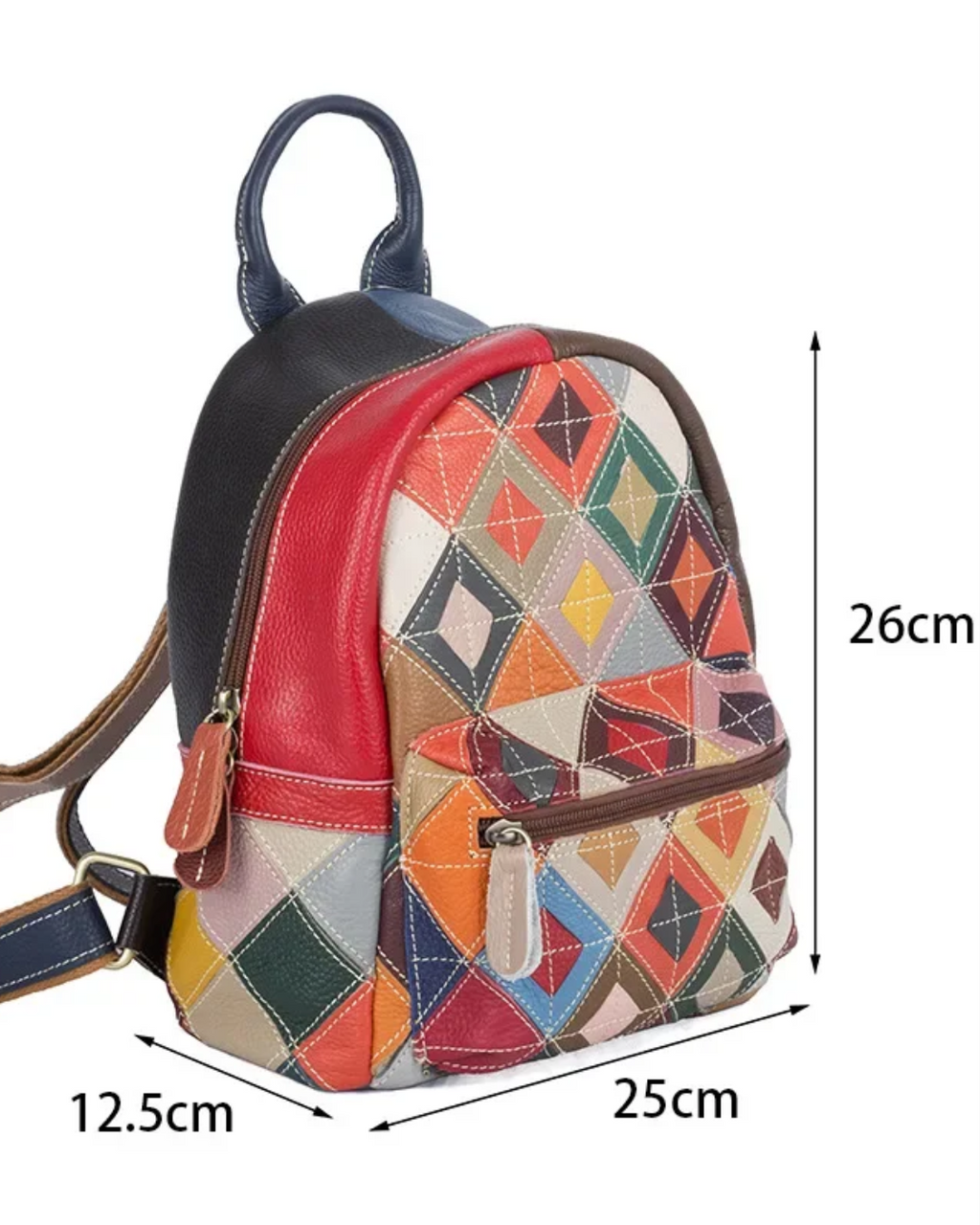 Sac à dos en cuir couleur bonbo