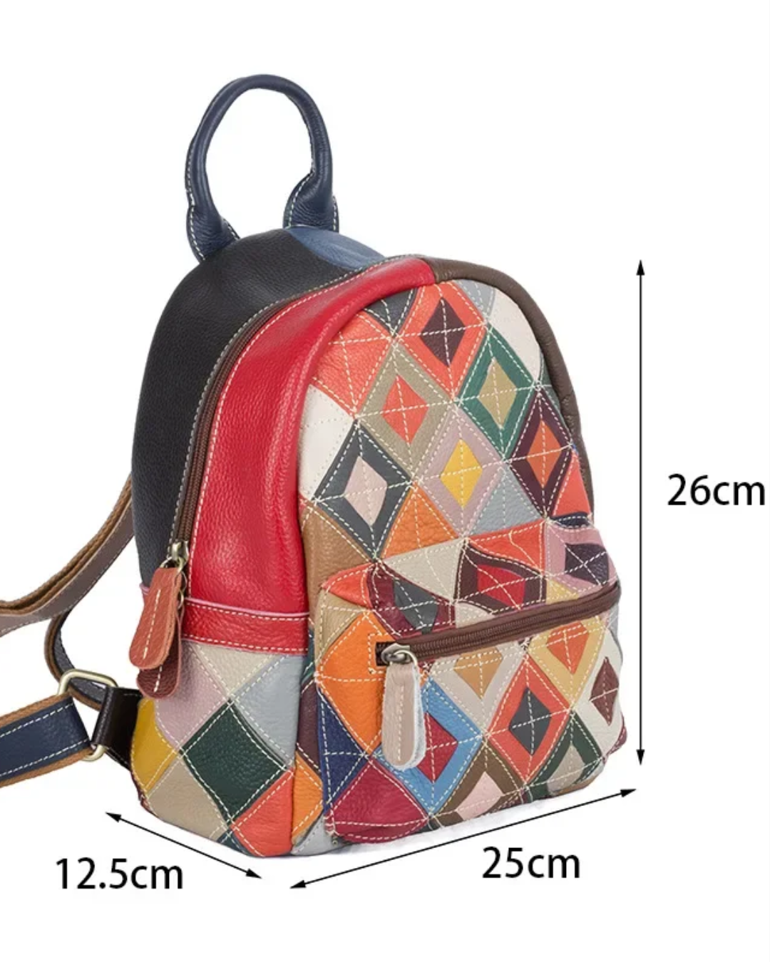 Sac à dos en cuir couleur bonbo