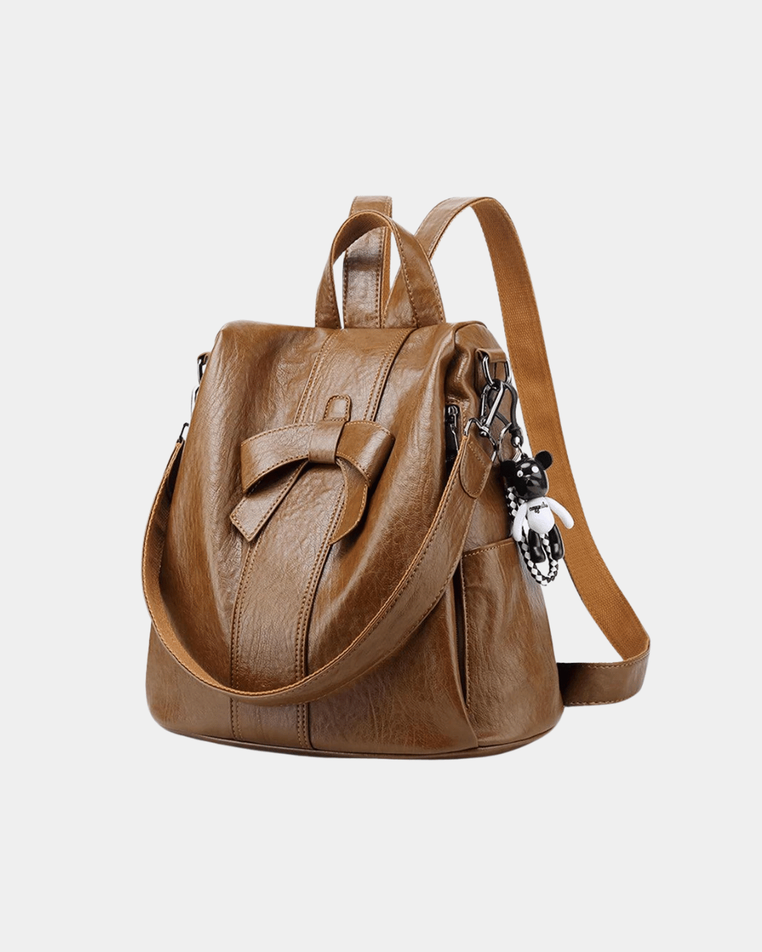 Sac à dos en cuir pour femme avec nœu