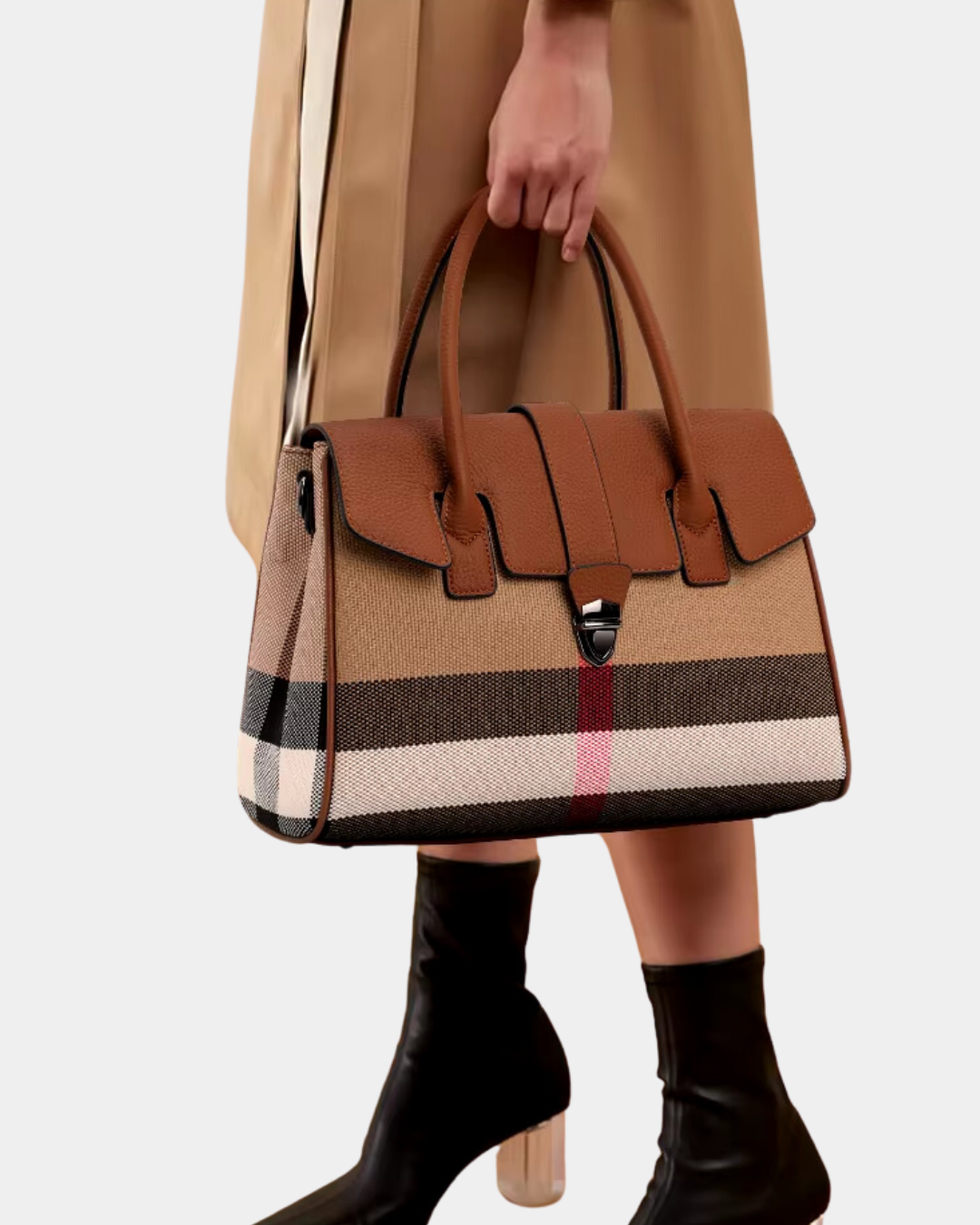 Sac en cuir à carreaux de qualité supérieure Neve