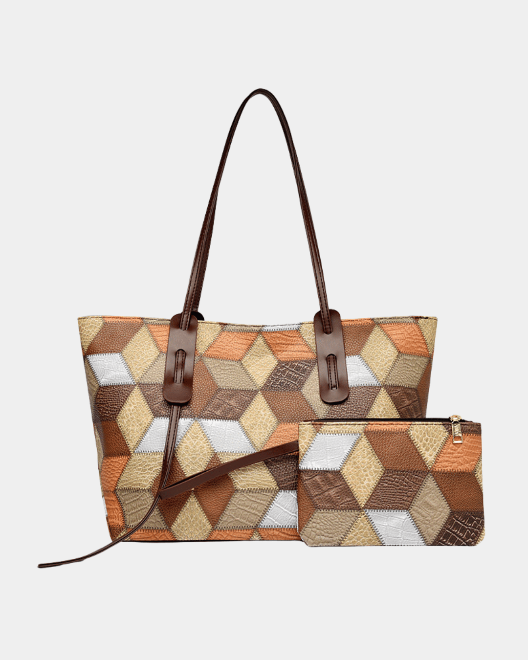 Sac hawaïen en cuir à imprimé géométrique