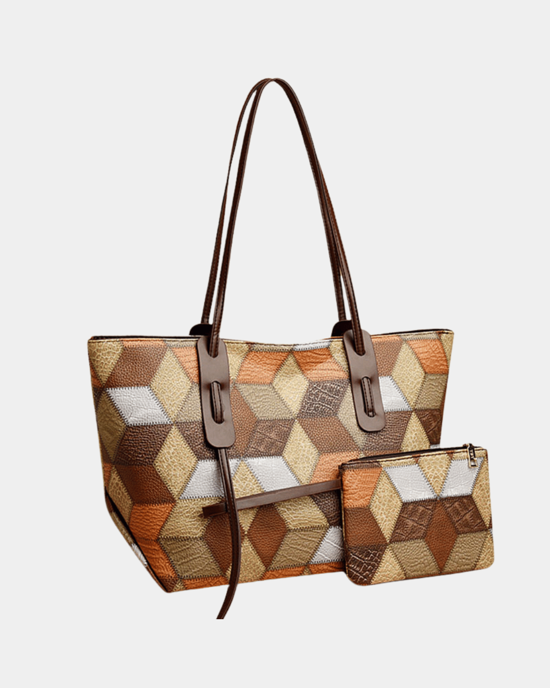 Sac hawaïen en cuir à imprimé géométrique